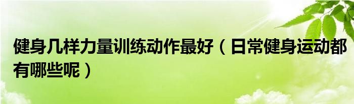 雷竞技RAYBET健身几样力量训练动作最好（日常健身运动都有哪些呢）(图1)